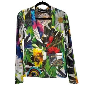 Desigual‎ x Christian Lacroix Floral Colorful Lightweight Blazer Jacket